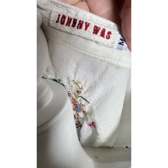 Johnny Was Medium Embroidered Ivory Pintuck Sheer Boho Festival Tunic Dress - Picture 10 of 12